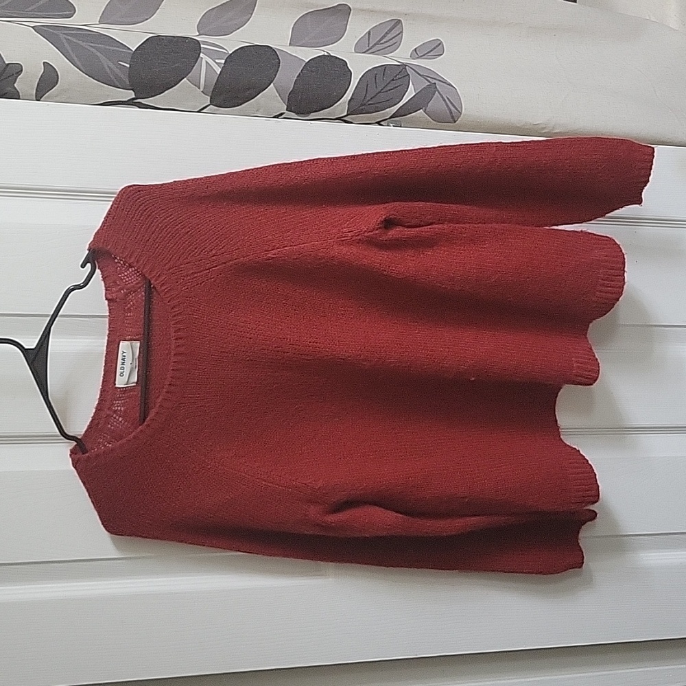 Dark Red Old Navy Scoop Neck Sweater